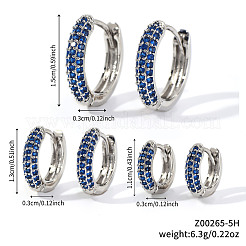 Elegant Brass Pave Cubic Zirconia Hoop Earrings&nbsp;GU7152-6