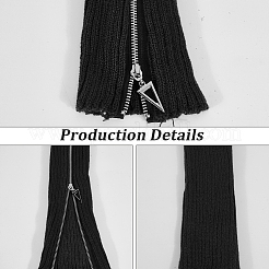 アクリル繊維レッグスリーブ  ジッパー付きレッグウォーマー  ブラック  408x120x9mm&nbsp;AJEW-WH20072-16E