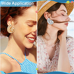 2 Pairs 2 Colors Zinc Alloy Conch Stud Earrings&nbsp;EJEW-PH0002-05