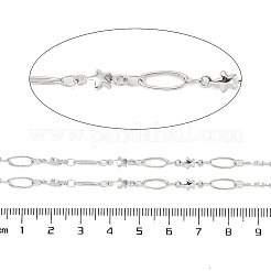 変色しない304ステンレススチールリンクチェーン  ハンダ付け  ステンレス鋼色  星：10x4.5x1.8mm&nbsp;CHS-H028-07C-P