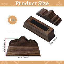 マグネット蓋付きブラックウォールナット木製指輪収納ボックス1個  山の形  コーヒー  10x3x5.15cm&nbsp;OBOX-PH0001-06