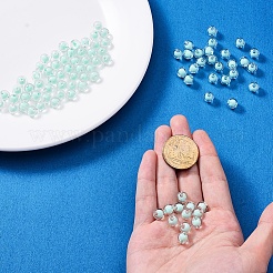 透明なアクリルビーズ  二層ビーズ  ラウンド  アクアマリン  8x7.5mm  穴：2mm  約100個/袋&nbsp;TACR-YW0001-03C