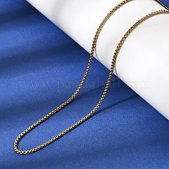 1.3mm ユニセックス 304ステンレススチール ベネチアンチェーンネックレス  調節可能なスライダーネックレス  ゴールドカラー  20.08インチ（51cm）&nbsp;NJEW-P356-08G
