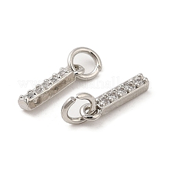 Brass Micro Pave Grade AAA Cubic Zirconia Charms&nbsp;ZIRC-P067-11P-I-NR