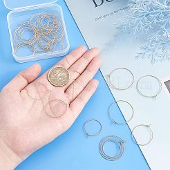 36Pcs 3 Size Ion Plating(IP) 316 Surgical Stainless Steel Hoop Earrings Findings&nbsp;STAS-UN0039-40