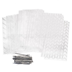 4 スタイル OPP セロハン キャンディ 保存袋 セット  模様の長方形  銀  27x13x0.002cm&nbsp;ABAG-TAC0013-20A-03