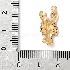 オーシャンシリーズ 304 ステンレススチール エナメルペンダント  ゴールドカラー  ロブスター  22x10.5x3mm  穴：1.5mm&nbsp;STAS-K308-02A-G