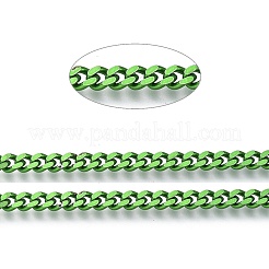 電気泳動 304 ステンレス鋼カーブチェーン  溶接されていない  スプールで  ライムグリーン  3.5x2.8x0.5mm  約32.8フィート（10m）/ロール&nbsp;CHS-M002-02D