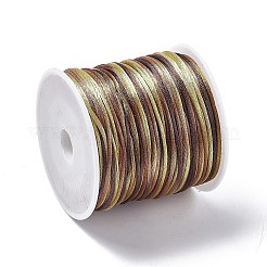部分染めナイロンラットテールサテンコード  ブレスレットジュエリー作りのための中国結びマクラメ工芸  シエナ  1mm&nbsp;NWIR-A008-01A