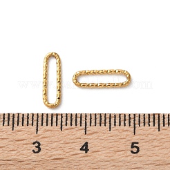 イオンプレーティング（IP）304ステンレス鋼リンクリング  テクスチャ付き楕円形  18KGP本金メッキ  12x4x1mm  内径：10x1.5mm&nbsp;X-STAS-C114-08A-G