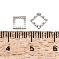 304ステンレス鋼製幾何学的連結リング  ステンレス鋼色  変色なし  正方形  6x6x1mm  インナーサイズ：4x4mm&nbsp;SA-CBAC865-05D-P
