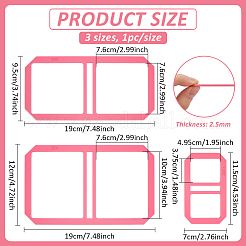 3Pcs 3 Styles Acrylic Sticky Notes Bookbinding Guide Template&nbsp;DIY-WH0622-192