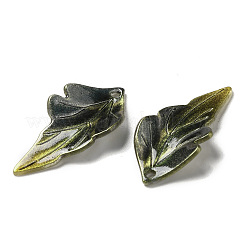 アクリルパーツ  葉  ダークスレートグレー  26~27x13~14x3~4mm  穴：1~1.4mm&nbsp;SACR-C002-07