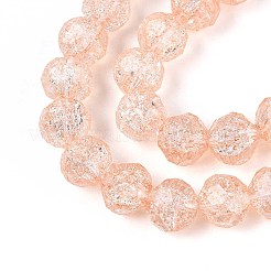 Transparent Crackle Glass Beads Strands&nbsp;GLAA-N053-8mm-09
