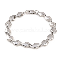 304 Stainless Steel Rhombus Link Chain Bracelets for Men Women&nbsp;BJEW-G766-03P-01