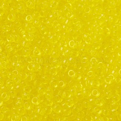 MIYUKIラウンドロカイユビーズ  日本製シードビーズ  （rr136)透明黄色  15/0  1.5mm  穴：0.7mm  約5555PCS /ボトル  10 G /ボトル&nbsp;SEED-JP0010-RR0136