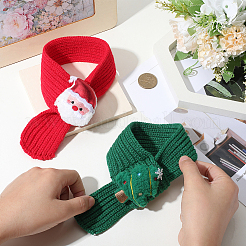 2Pcs 2 Colors Christmas Polyester Pet Scarf&nbsp;AJEW-GF0012-46A
