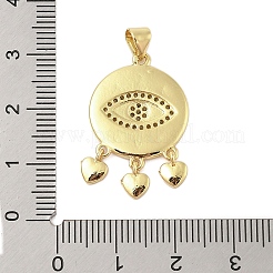 Rack Plating Brass Micro Pave Cubic Zirconia Pendants&nbsp;KK-Z074-06G