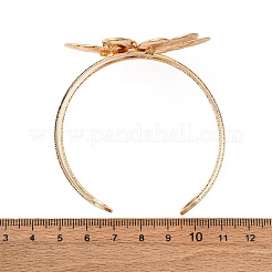 女性用合金＆鉄カフバングル  花  内径：2-1/4インチ（5.7cm）&nbsp;LS-BJEW-F501-01A-KCG