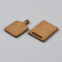 5個 5スタイル 木製  マイクロ風景ホームドールハウスキッチンアクセサリー  小道具の装飾のふりをする  淡い茶色  32~50x15~27.5x2.5mm  穴：1.8~14x1.8~2mm  5個/セット&nbsp;AJEW-WH0567-70