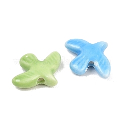 宗教的な手作りの磁器ビーズ  ピジョン  光沢釉の磁器  ミックスカラー  16.5~17x13.5x4.5mm  穴：1.6mm&nbsp;PORC-A033-02