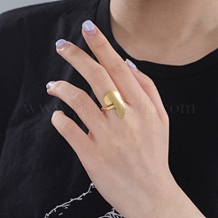 アフリカのカフリングの地図  女性用304ステンレススチールオープンリング  ゴールドカラー  内径：usサイズ7 3/4（18mm）&nbsp;RJEW-B035-05G
