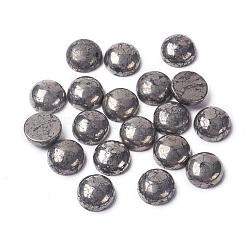 Half Round Natural Pyrite Cabochons&nbsp;G-I125-09-10x4mm