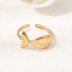 304 Stainless Steel Cuff Open Rings for Women&nbsp;RJEW-T034-02G