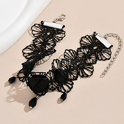 Alloy with Glass Rose Flower Lace Anklets for Women&nbsp;FS-WG36F6D-01