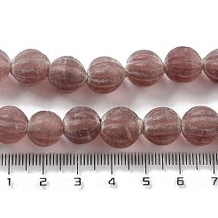 手作りのネパールランプワークビーズ  カボチャ  インディアンレッド  10.5x9.5mm  穴：1.5mm  約64個/連  25.79''（65.5センチメートル）&nbsp;LAMP-Z008-05G