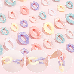 600Pcs 18 Style Spray Painted Acrylic Linking Rings&nbsp;MACR-CA0001-17