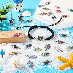 42Pcs 21 Colors Alloy Enamel Connector Charms&nbsp;ENAM-TA0001-78
