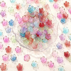 210Pcs 6 Colors Acrylic Bead Caps&nbsp;OACR-SZ0001-47
