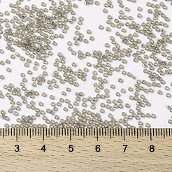 MIYUKIラウンドロカイユビーズ  日本製シードビーズ  （rr2356)シルバーライニングライトトープオパール  15/0  1.5mm  穴：0.7mm  約5555PCS /ボトル  10 G /ボトル&nbsp;SEED-JP0010-RR2356