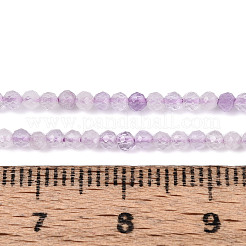 天然ラベンダーアメジストビーズ連売り  ラウンド  多面カット  2~2.5mm  穴：0.5mm  約165~189個/連  14.96~15.75'''（38~40センチメートル）&nbsp;G-T143-03