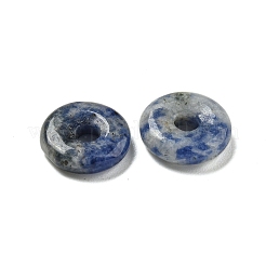 Natural Blue Spot Jasper Donut/Pi Disc Charms&nbsp;G-G142-01H