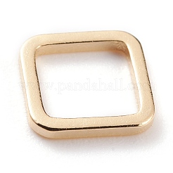 真鍮製フレームコネクター  長持ちメッキ  正方形  24KGP本金メッキ  8x8x1mm  内径：6x6mm&nbsp;X-KK-Y003-01B-G