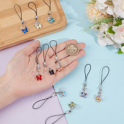 10Pcs Alloy Glass Mobile Straps&nbsp;HJEW-OC00121
