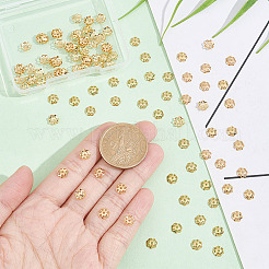 304ステンレススチールビーズキャップ  マルチ花弁  花  ゴールドカラー  6x1.5mm  穴：0.8mm  100個/箱&nbsp;STAS-UN0042-45