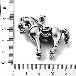 合金のチベット風チャーム  馬のチャーム  アンティークシルバー  34.5x40.5x11.5mm  穴：8x4.5mm&nbsp;TIBE-L012-031AS