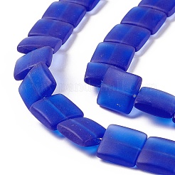Transparent Frosted Glass Beads Strands&nbsp;FGLA-S001-01B