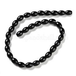 天然ブラックオニキスアゲートビーズ連売り  染め＆加熱  オーバル  12.5~13.5x10mm  穴：1.4mm  約30個/連  15.59''（39.6センチメートル）&nbsp;G-NH0019-C05-09