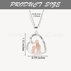 Heart Pendant Necklace Mother and Daughter Sitting Side-by-Side Necklace Cute Hollow Heart Dangle Necklace Charms Jewelry Gifts for Women Mother's Day Christmas Birthday Anniversary&nbsp;JN1099A