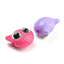 ガラス入りアクリルビーズ  猫  ミックスカラー  14.5x16x10.5mm  穴：1.8mm&nbsp;OACR-H031-01