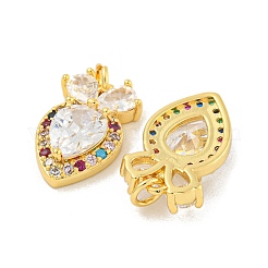 Rack Plating Brass Micro Pave Cubic Zirconia Pendants&nbsp;KK-K341-68G