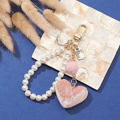 Plush Love Heart Pendant Decorations&nbsp;AJEW-FS0001-08