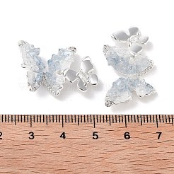 天然水晶クォーツバタフライリンク  真鍮マイクロパヴェクリアキュービックジルコニア昆虫コネクタチャーム（エナメル加工）  カドミウムフリー＆ニッケルフリー＆鉛フリー  925銀メッキ  17x27.5x6mm  穴：1.2mm&nbsp;KK-B102-15S
