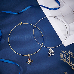 2Pcs 2 Colors Stainless Steel Rigid Choker Necklace Making&nbsp;NJEW-UN0001-86
