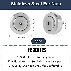 6Pcs 304 Stainless Steel Ear Nuts&nbsp;STAS-BBC0005-38P