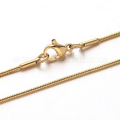 304ステンレススチールスネークチェーンネックレス  カニカン付き  ミックスカラー  19.7インチ（50cm）  1mm&nbsp;NJEW-M124-11